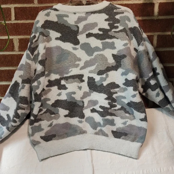 Simply Southern Gray and White Camouflage Sweater - Picture 2 of 13